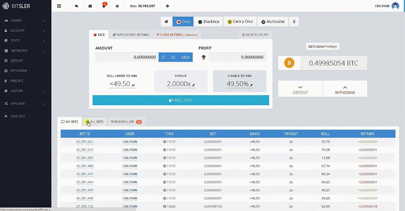 Earn 1 BTC in 1 minute winning martingale bitsler see the proof 2 gembling PRIMEDICE 999DICE