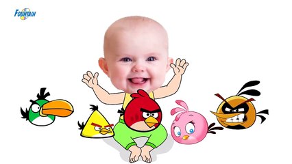 Bad Baby crying and learn Colors with Colorful ANGRY BIRDS5464566757