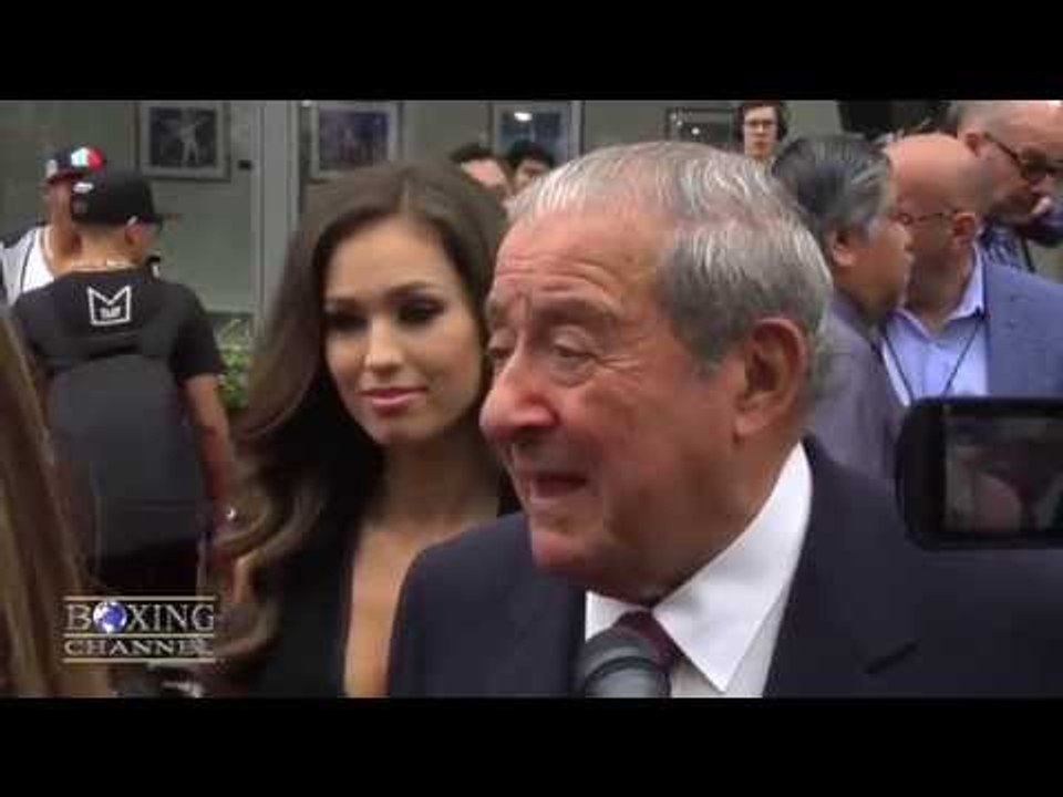 Bob Arum "Pacquiao has too much in arsenal for Mayweather" Gets mad over Haymon question.