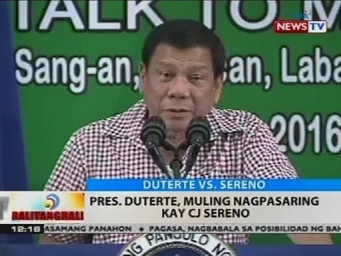 BT: Pres. Duterte, muling nagpasaring kay CJ Sereno