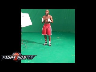 Behind the scenes of Floyd Mayweather vs  Manny Pacquiao PPV shoot- Quick snap!