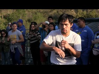 Watch Manny Pacquiao train like crazy for Floyd Mayweather fight- Full video workout