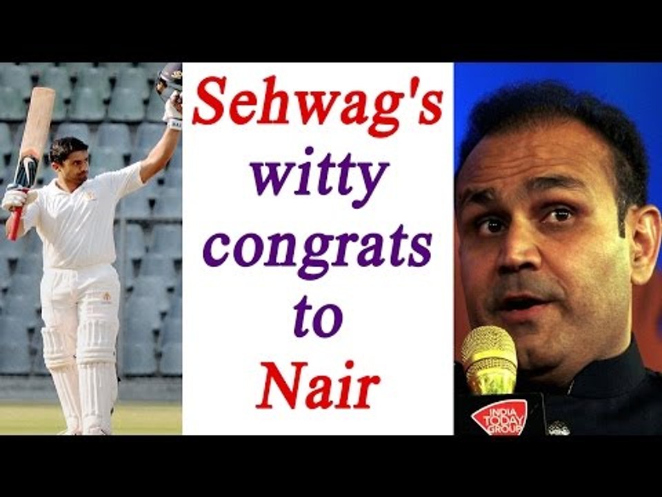 Karun Nair Triple Ton : Virender Sehwag welcomes him in the club | Oneindia News