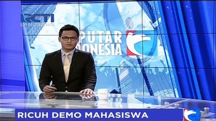 Mahasiswa Bentrok dengan Polisi dan Satpam dalam Unjuk Rasa