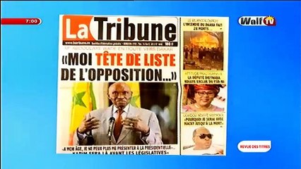 Revue de presse Walftv du 14 avril 2017