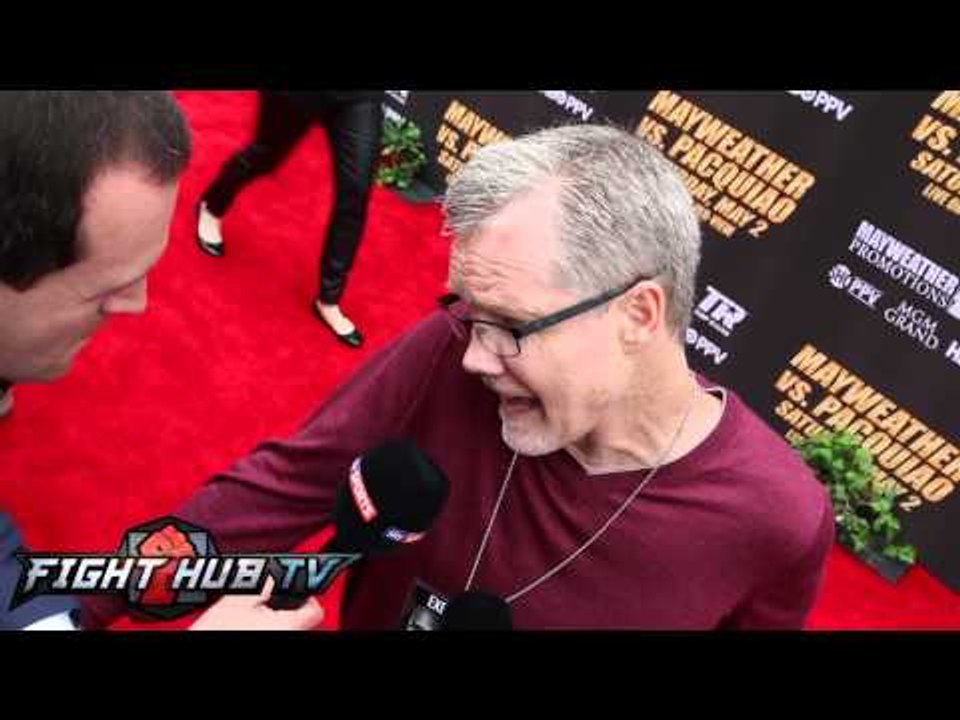 Freddie Roach says Mayweather runs into Pacquiao's left & gets knocked out!