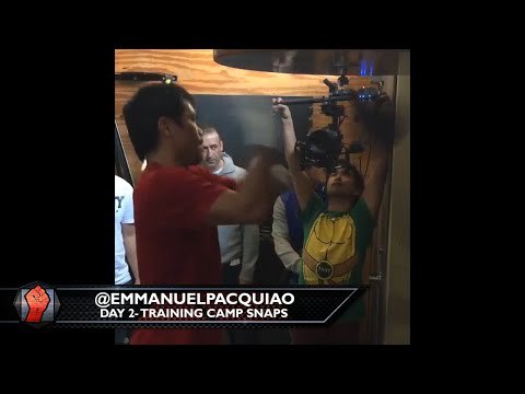 Mayweather vs. Pacquiao- Day 2 of Pacquiao training camp: shadow boxing/ speed bag