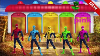 SPIDERMAN  PJ MASKS Learn Colors with Surprise Eggs for Children - Learning Video For Kids