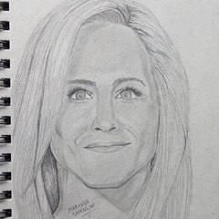Myranda is drawing : realistic portrait of J.A