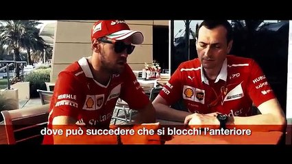 VETTEL E IL SUO INGEGNERE PRESENTANO IL GP DEL BAHRAIN