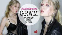 VALENTINES DAY GRWM   Makeup, Outfit, Hair (simple)