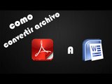 Como convertir un archivo pdf a word | facil sin programas |