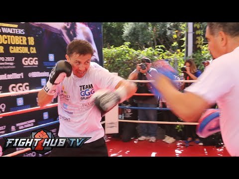 Gennady Golovkin vs. Marco Antonio Rubio: GGG full workout mitts + shadow boxing