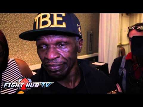 Floyd Mayweather sr. reacts to Marcos Maidana glove bite - Mayweather Maidana 2