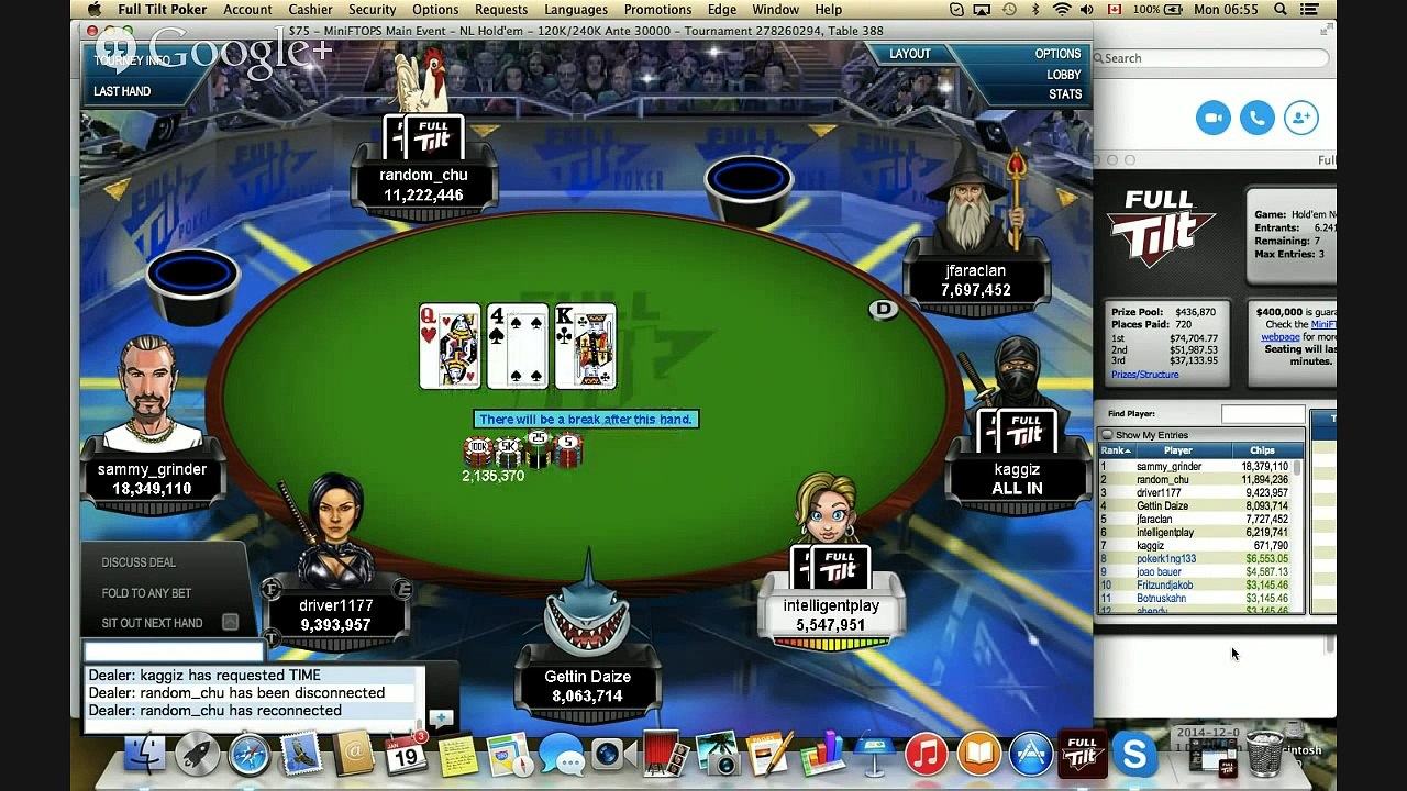 Live! MiniFTOPS Main Event Final Table part 1/4