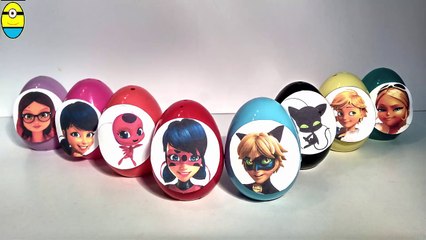 8 LADYBUG SURPRISE EGGS, CHAT NOIR, Marinet EWS TOYS MIRACULOUS LADYBUG-