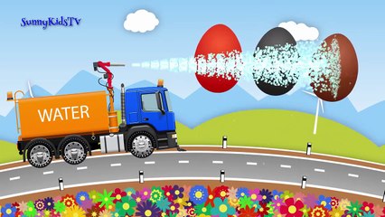 Trucks for kids. Water Truck. Chocolate Eggs. Learn Colors. Cartoon for childr