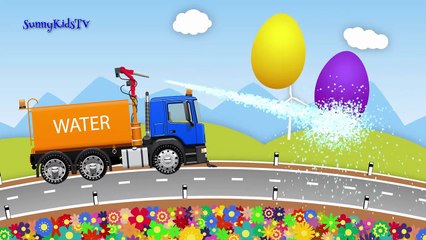 Trucks for kids. Water Truck. Chocolate Eggs. Learn Colors. Cartoon for child