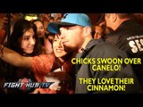 Canelo Alvarez mobbed by women & fans at MGM Grand, Las Vegas