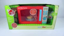 Just Like Home Microwave Oven Toy Playset Pretend Play Food Kitchen Toys for Children-sZ