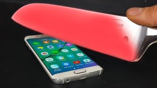EXPERIMENT Glowing 1000 degree KNIFE VS Samsung Galaxy S6 edge (1)