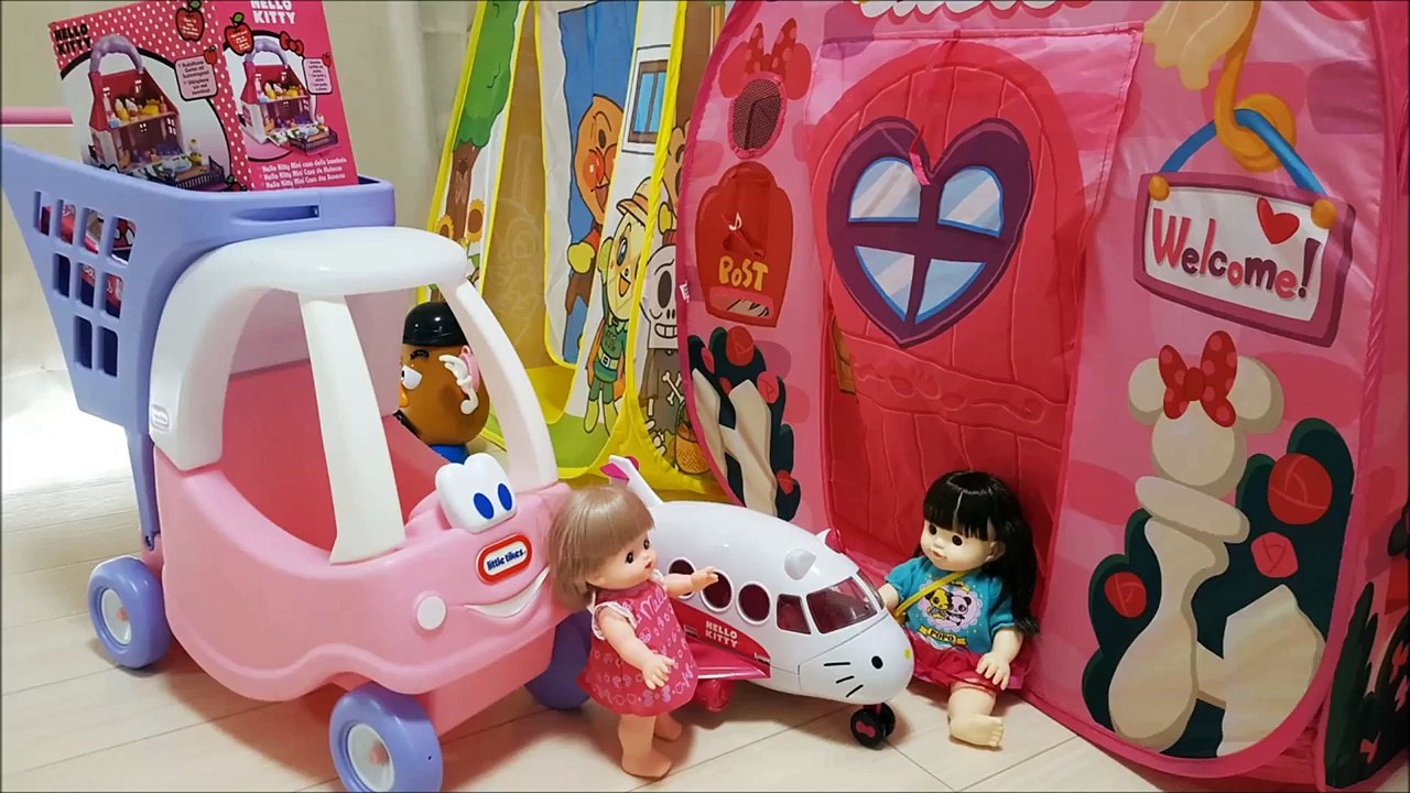 メルちゃん みんなのお家に配達！キッズテント ネネちゃん ポポちゃん リカちゃんのお家 ❤ 子...