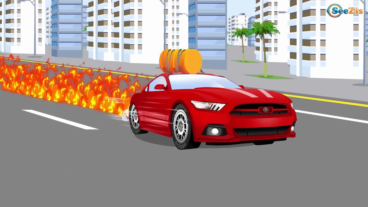 Мультики про машинки. Гоночные машины на дороге в городе Монстр Трак и Полиция Мультфильмы для детей