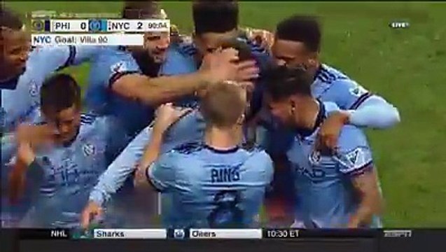 David Villa scores an incredible goal from 50 yards away