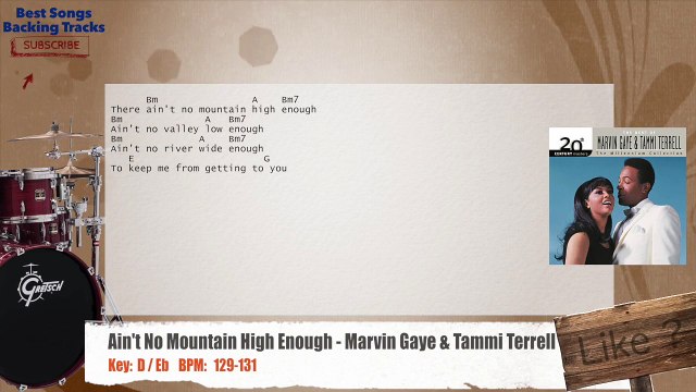 Ain't No Mountain High Enough - Marvin Gaye & Tammi Terrell Drums Backing Track