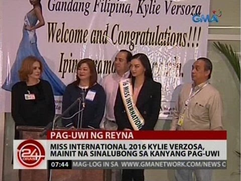 Miss International 2016 Kylie Verzosa, mainit na sinalubong sa kanyang pag-uwi