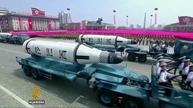 North Korea showcases new missiles at military parade