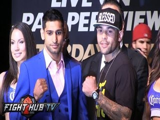 Khan vs. Collazo + Broner vs. Molina face offs and press conference video