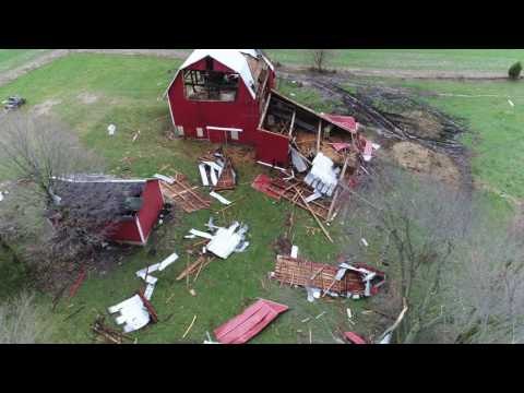 Aerial Footage Shows Aftermath of Tornado in West Michigan
