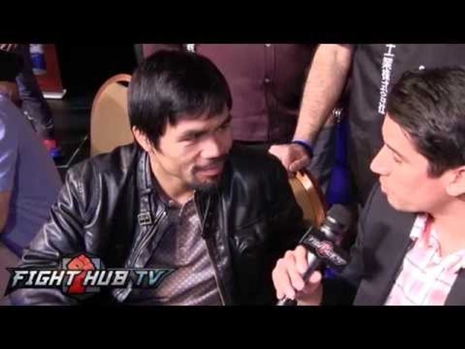 Manny Pacquiao "Mayweather posters all over MGM embarassing to Top Rank"