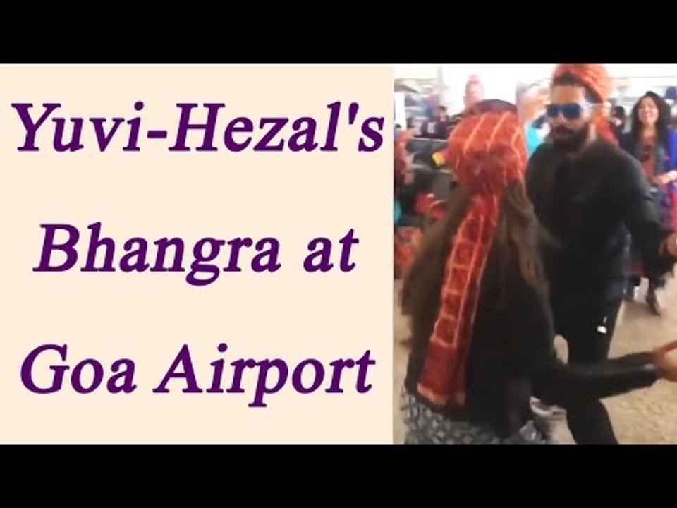 Yuvraj Singh-Hazel Keech dance at Goa Airport, Watch Video | Oneindia News