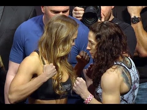 UFC 170 Ronda Rousey vs. Sara McMann weigh in & face off video
