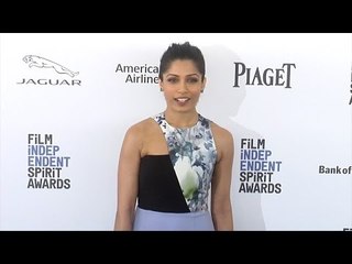 Download Video: Freida Pinto 2016 Film Independent Spirit Awards Blue Carpet