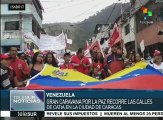 Venezolanos marchan por la paz y en apoyo a la Revolución Bolivariana