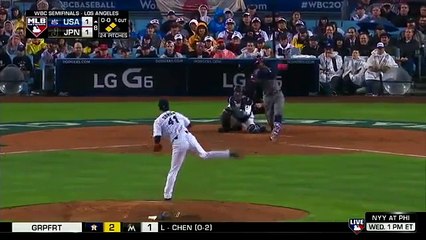 松田宣浩守備隱形的失誤，被美國攻得超前分│USA vs Japan│WBC世界棒球經典賽│2017.3.21