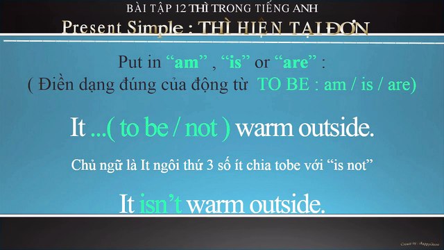 Lesson 1 : Present Simple Exercise (P2) | Bài Tập Thì Hiện Tại Đơn (P2) | Có Đáp Án