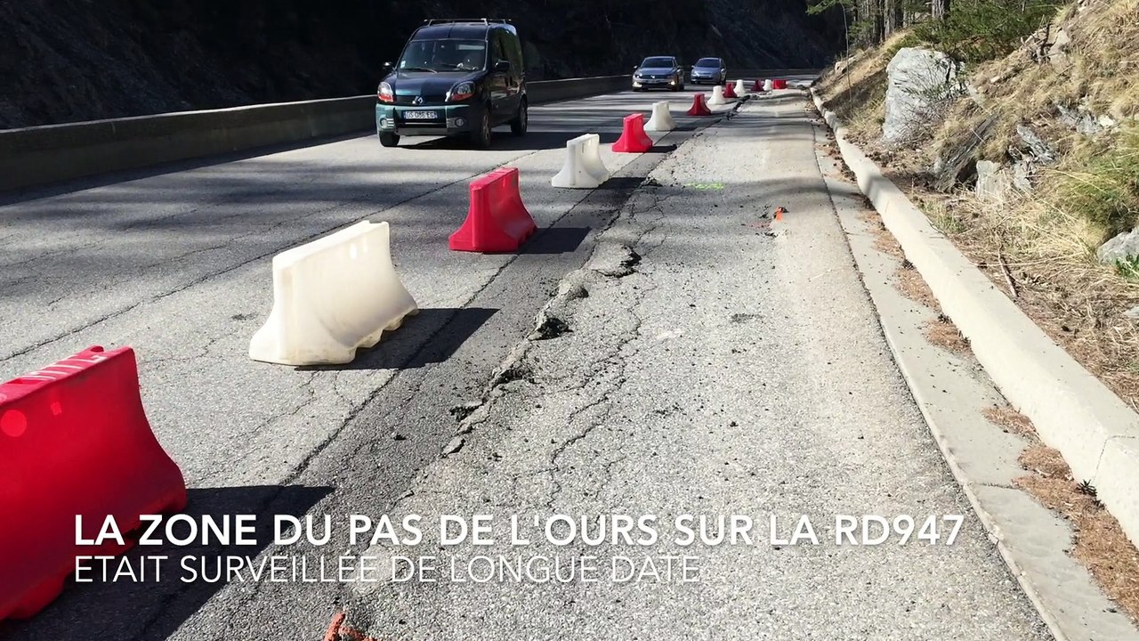 Queyras : sur la route départementale, le goudron se fissure