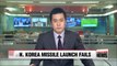 North Korea's attempted missile launch fails