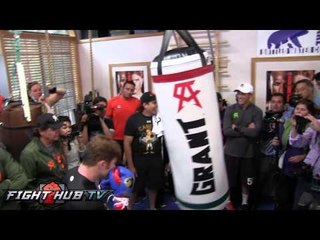 Floyd Mayweather vs. Canelo Alvarez: Alvarez hits heavy bag in preparation for Mayweather