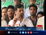 Karachi: Mustafa Kamal Press Confernce at PSP Protest