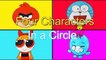 Four Characters in a Circle. How to draw Doraemoy Birds Shopkins Powerpu