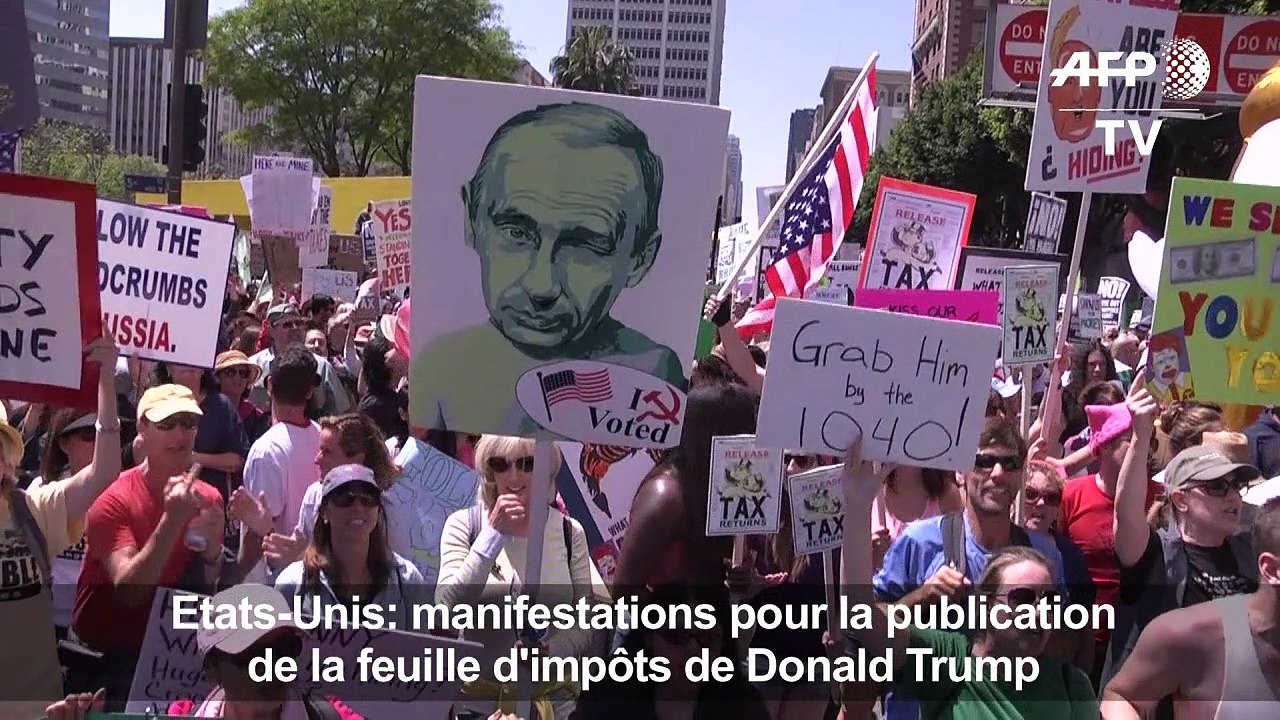 Manifestations appellant Trump à publier sa feuille d'impôts
