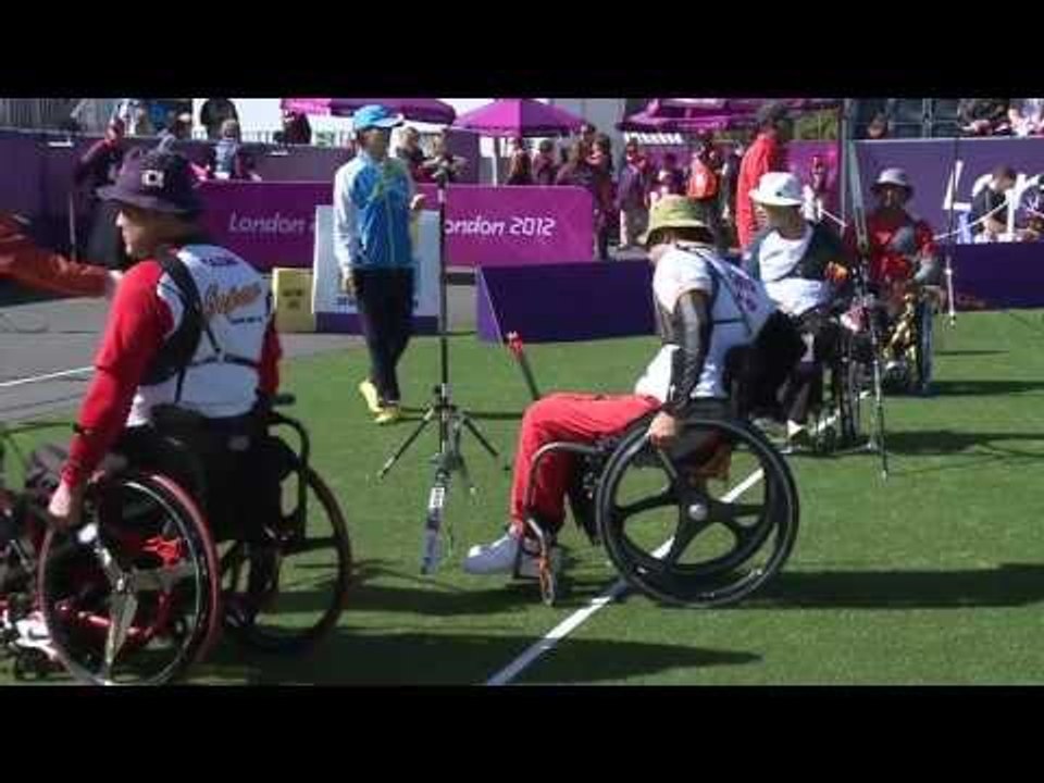 Archery - Sanawi (MAS) v You (KOR) and Marin Rodriguez (ESP) v Ajima (JPN) - Men's Ind. Rec. W1/W2
