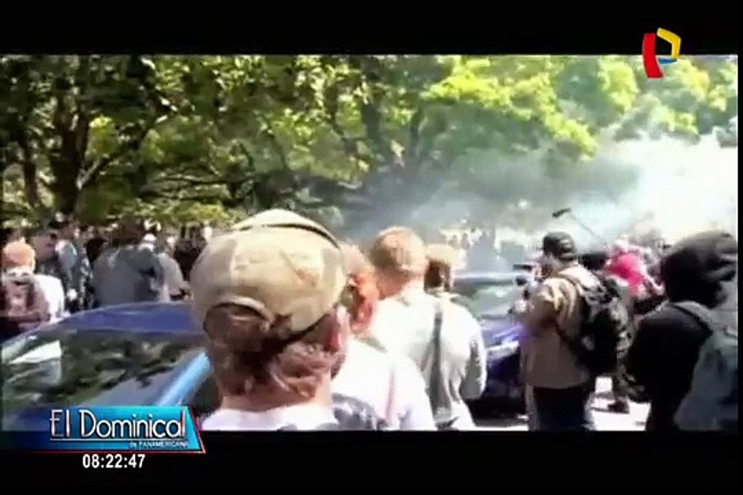 Brutal batalla campal en marcha contra Donald Trump en Estados Unidos