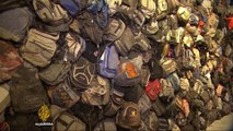 New York gallery puts refugee backpacks, belongings on display
