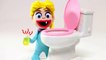 Elsa Bad Baby Toilet Trouble Frozen Kid Plays Prank on Anna - Play Doh Babies Stop Motion